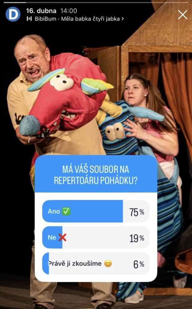 Screenshot č. 3 z Instagramu Divadelník.cz 