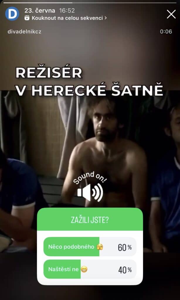 Screenshot č. 3 z Instagramu Divadelník.cz 