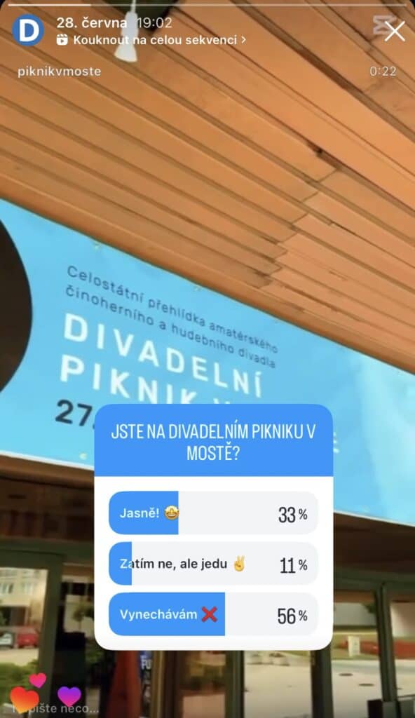 Screenshot č. 3 z Instagramu Divadelník.cz 